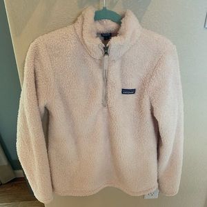 Patagonia furry baby pink zip up